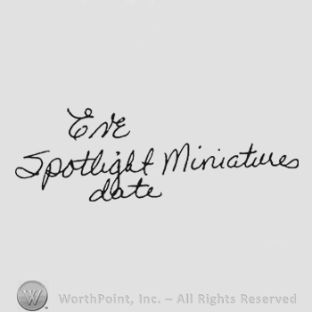 Stylish handwriting Eve up Spotlight Miniatures date under