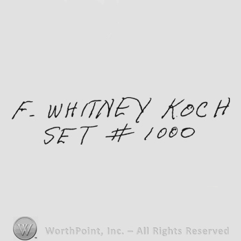 Capital handwriting F Whitney Kock up Set # 1000 under