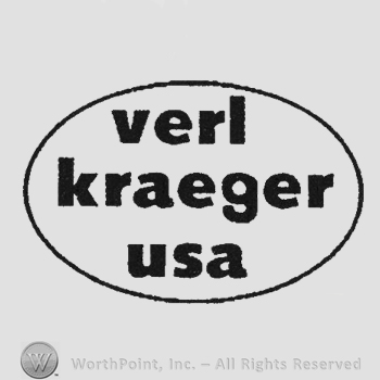 Bold writing Verl Kraeger Usa all inside an oval