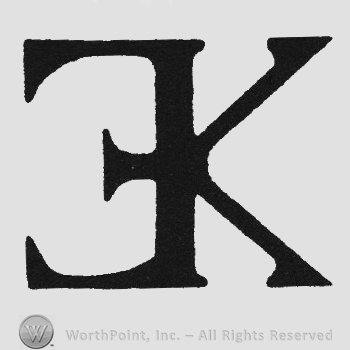 Bold monogram of letters EK