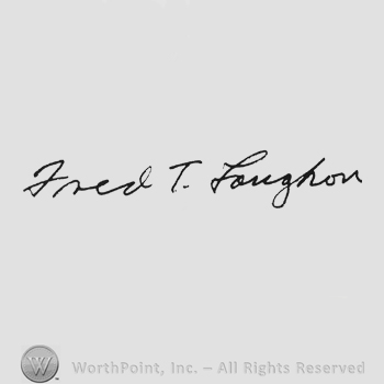 Handwriting signature Fred T Laughon