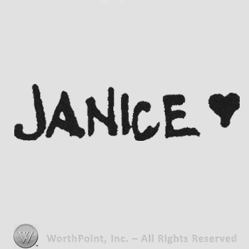 Capital handwriting Janice heart