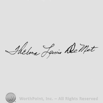 Handwriting signature Thelma Lewis De Met
