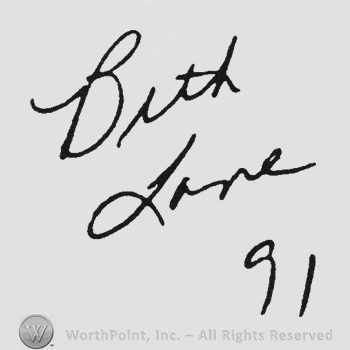 Oblique handwriting Beth up Lane under