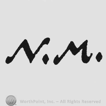 Bold stylish initials N.M.