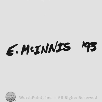Bold capital writing E. Minnis '93