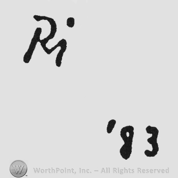 Capital letter R1 dot above 1 up '83 under
