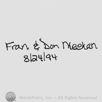 Handwriting Fran & Don Meehan up 8/24/94 under