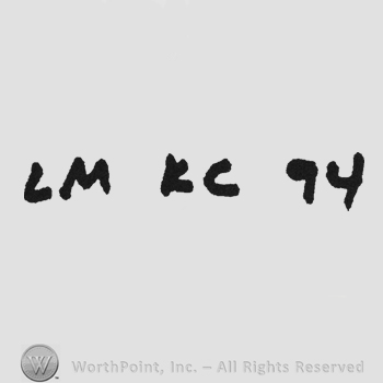 Bold handwriting initials LM KC 94