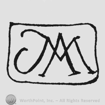 Monogram of letters JAM on a label