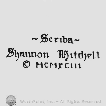 Writing Scriba above Shannon Mitchell copyright MMCRCIII