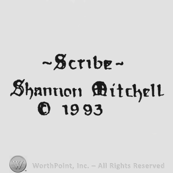 Writing Scribe above Shannon Mitchell copyright 1993