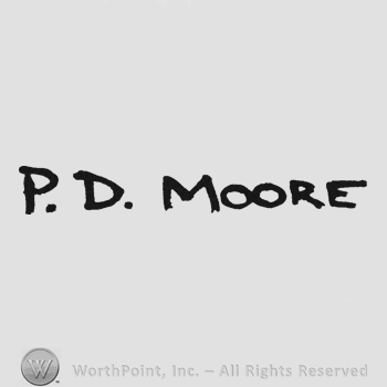 Bold capital writing P. D. Moore