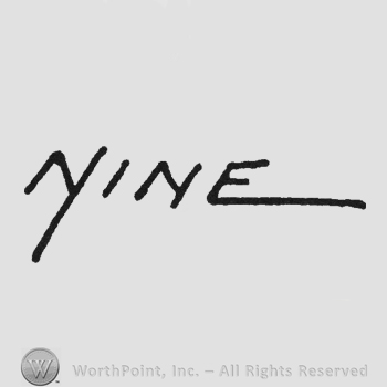 Capital handwriting Nine