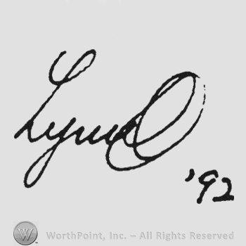 Handwriting signature Lynn O '92
