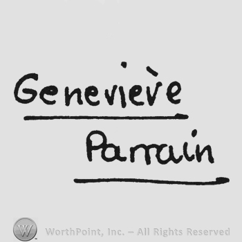 Handwriting Genevieve up Parrain all underlined