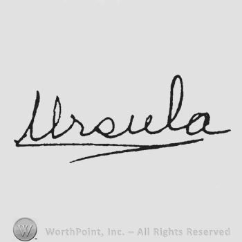 Handwriting Ursula underlined
