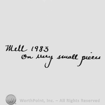 Handwriting Mell 1983 above handwriting On very small pieces