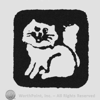 White Cat inside a black square