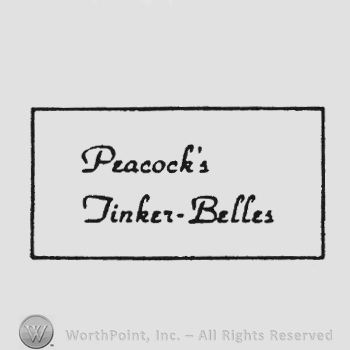 Label writing Peacock's Tinker-Belles