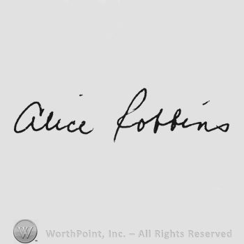 Handwriting signature Alice Robbins
