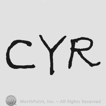 Bold handwriting initials CYR