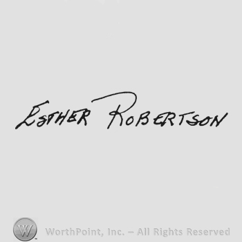 Handwriting signature Esther Robertson in capital letters