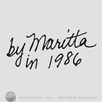Handwriting By Maritta up in  1986 under