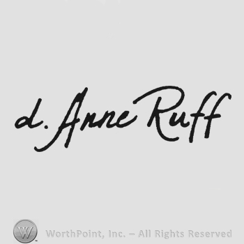 Bold handwriting signature d. Anne Ruff