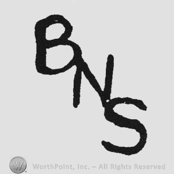 Bold monogram of letters BNS