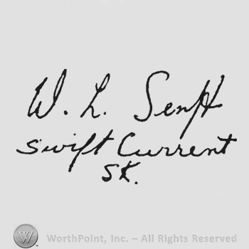 Handwriting W L Senft above Swift Current SK under