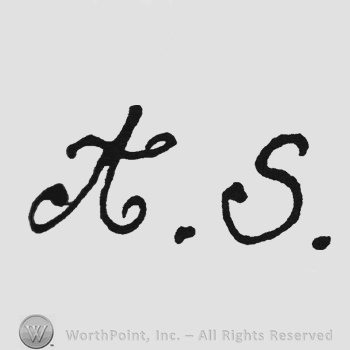 Handwriting initials AS dots between