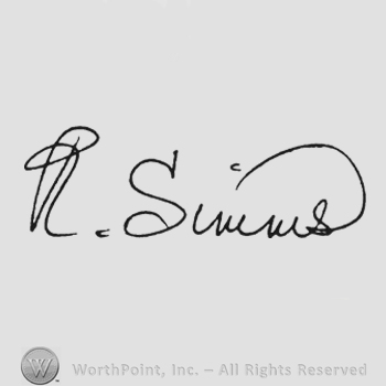 Handwriting signature R Simms