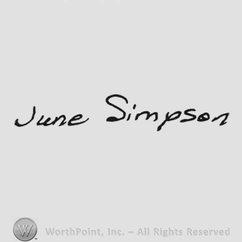 Bold handwriting June Simpson