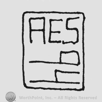 Label with initials AES above 94 under