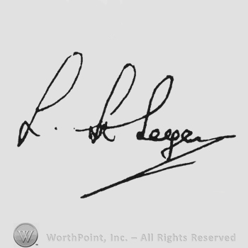 Handwriting signature L St Leger underlined