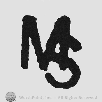 Bold monogram of letters MS