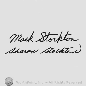 Bold handwriting Mark Stockton up Sharon Stockton under
