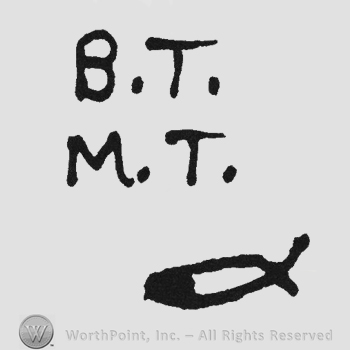 Initials B.T up M.T under fish under