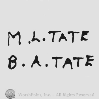 Bold capital handwriting M.L Tate above B.A Tate