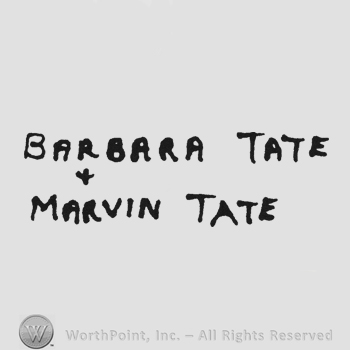 Bold capital handwriting Barbara Tate + under Marvin Tate under
