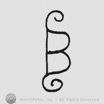 Stylish B with curling endings up and down
