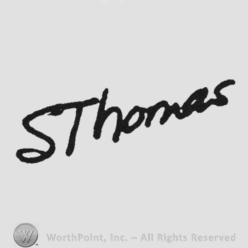Oblique handwriting S Thomas