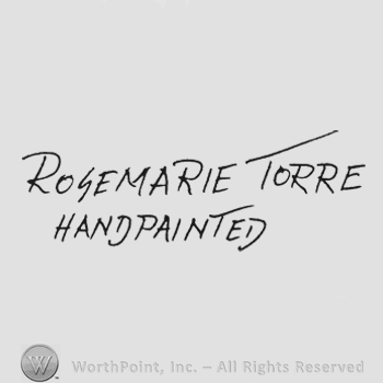 Capital handwriting Rosemarie Torre up handpainted under