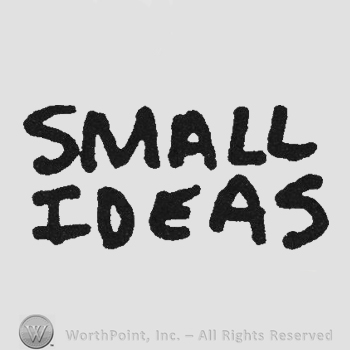 Bold capital handwriting Small above Ideas under