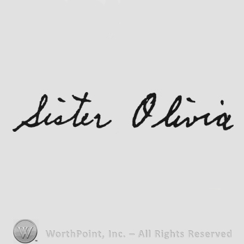 Bold handwriting Sister Olivia