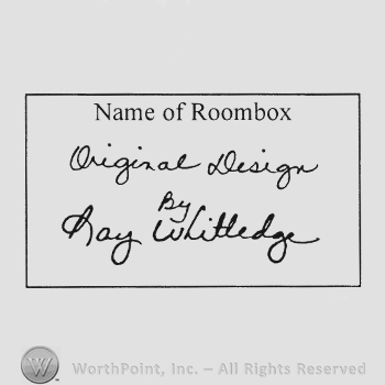 Label writing from top to bottom Name of Roombox Original Design by Ray Whitledge