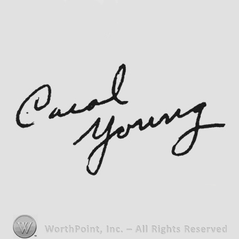 Oblique handwriting Carol Young