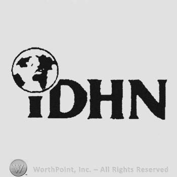 Bold initials IDHN the dot in a globe