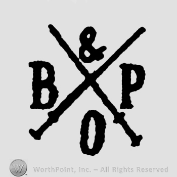 Capital letters B&P O written around crossed swords